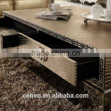 Top One Quality Crocodile Shape Stainless Steel Coffee Center Table With Chests photo-5