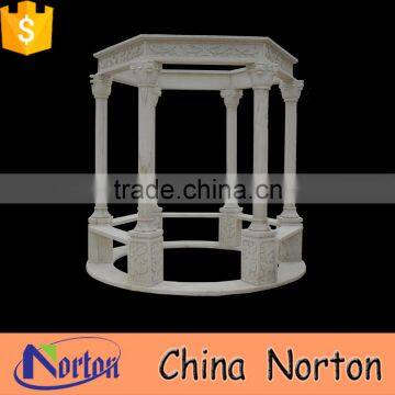 hand carved white marble roman pillar garden pavilion gazebo NTMG-251S