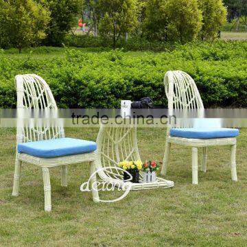 2016 New leaves design forest style rattan outdoor leisure home garden set table and chairs