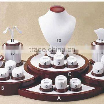 Custom Design Shop Decora Ring Earring Necklace Painted Wooden Jewelry Display Set photo-2