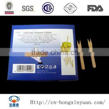 100% Natural Birch Material Disposable Wooden Chip Fruit Fork photo-4