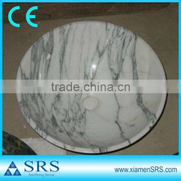 Carrara white marble stone sink