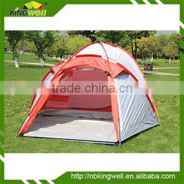 4 Person Double Layer Polyester Camping Family Tentage With Fibre Glass Pole