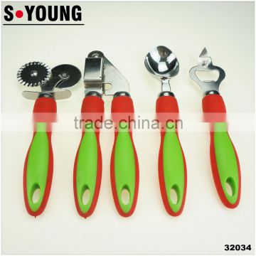 31034 Kitchen gadget kitchen tool icecream spoon garlic process double head pizza cuter bottle opener