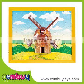 Most popular diy golden windmill 3d cardboard puzzle