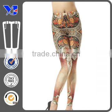 women high stretch positioning printing vintage leggings