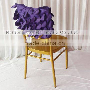 Fancy Chiavari 3D Taffeta Chair Cap/Chair Hood Purple Wafer & Cream Leaf 2 Color For Customs Choice photo-3