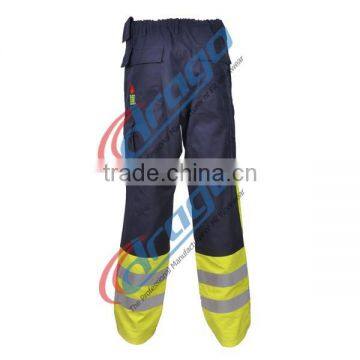 EN 11611 CVC Cotton Polyester FR Safety Pants With High Visibility Reflective Tape