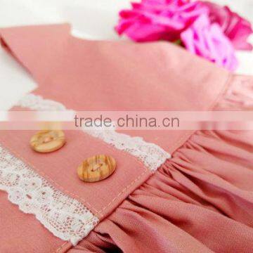 New Design Cotton Linen Sleeveless Lovely Baby Girls Dresses photo-4