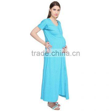 OEM Service Max Long Woven Maternity Dress Korean Style Maternity Dress photo-2
