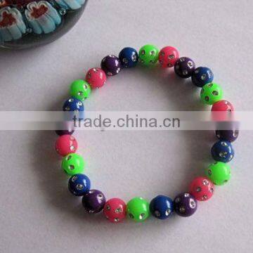 Rainbow Candy bead Bracelet, strechable chunky bead bracelets, colorful candy bead bracelet