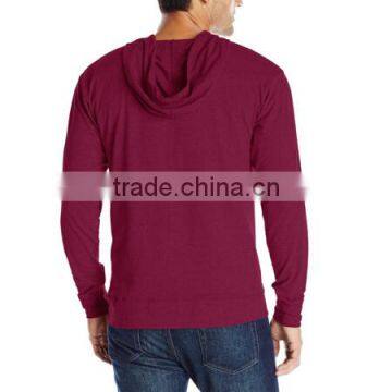 New Style Design Custom Cotton Spandex Solid Color Long Sleeve Hoodie for Men photo-2