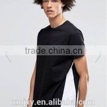 summer new style men t-shirts Stitching T-shirt hot sale white and black stitch made in China