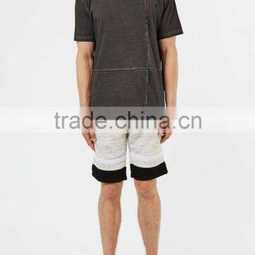 Heather Stripes Printing Shorts Mens Black Cuff Summer Short Wholesale Custom photo-5