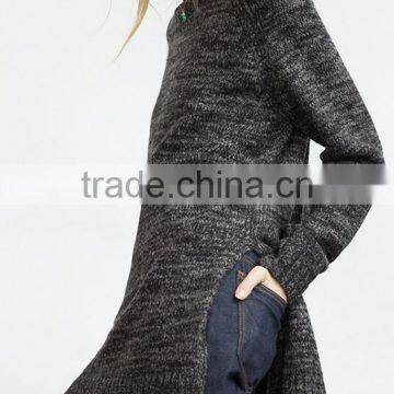 EY0847S Loose Size Turtleneck Side Slit Sweater Women photo-5