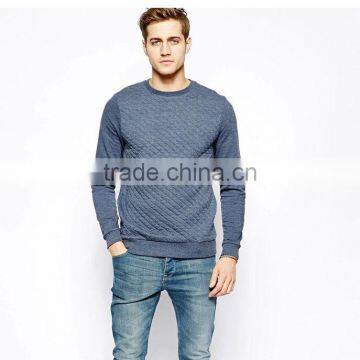 New Antumn Blue Quilting Seam Casual Pullover Hoodies