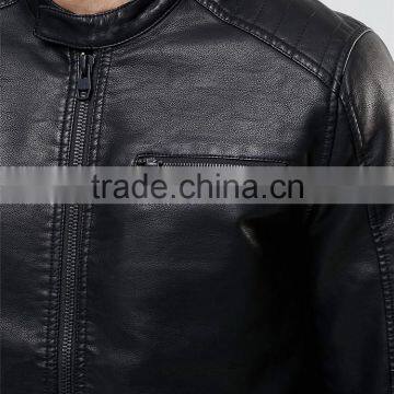 Shandao OEM Plain Design Long Sleeve Winter Men Leather Matte Top Coat photo-4