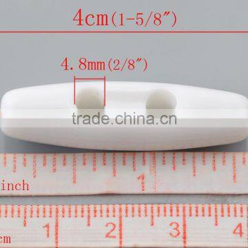 High Quality 20PCs White 2 Holes Resin Toggle Sewing Buttons For Coats photo-2