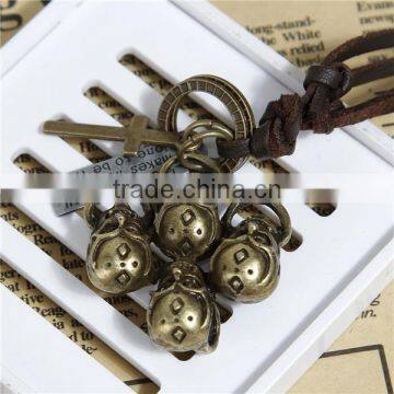 Velvet Suede Punk Style Adjustable Necklace Antique Bronze Coffee Halloween Skeleton Skull Cross For Men & Women 40cm Long photo-2