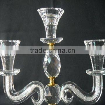 Wedding Decorative Candelabra,Crystal With Golden Metal Candle Holder photo-5