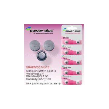 180mAh Silver Oxide Button Cells Batteries For Clock Watch SR44W / 357 / G13 / SR621 / SG1