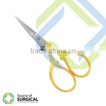 2015 Attractive Gold coated quality stainless steel cuticle nail scissors B-NCS-35