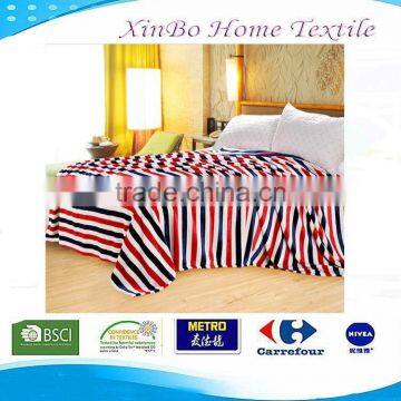 2015 Hot Soft Warm Thick Style Summer Air Conditioning 100% Polyester Printed Lines Custom Fleece Blanket