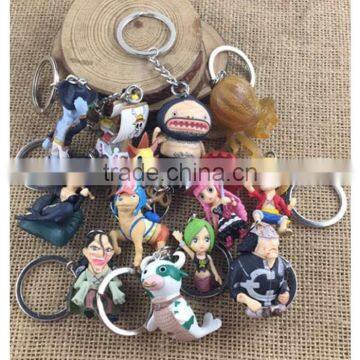 One Piece Cartoon Toys Figure Pendant Japanese Anime Keychain Set Of 12