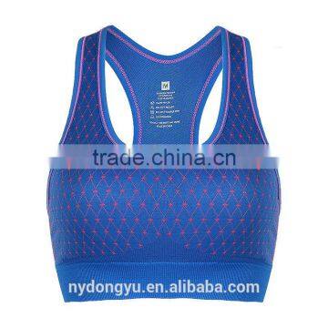 blue intensified jogging training workout yoga bra/shegz show breathable fitness athletic workout sports yoga bra top