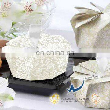 Ivory DIY Damask Origami Favor Boxes