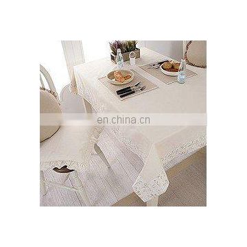 table runner& table cloth with dot hemstitch