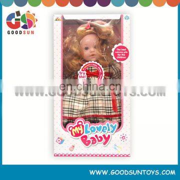18 Inch Large Baby Doll With Scotland Skirt Cotton Doll Wear Scotland Skirt