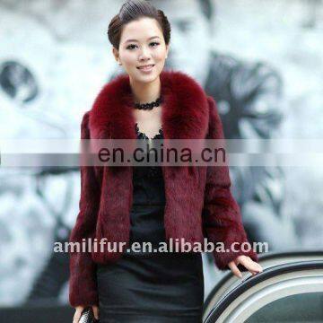 2015 women beautiful rabbit fur coat