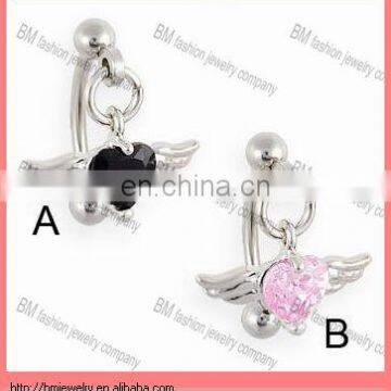 Fashion dangle wings diamond eyebrow ring body piercing jewelry