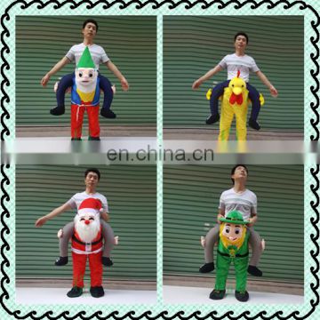 2017 Christmas riding costume carrying man costume ride on fancy dress costume for party