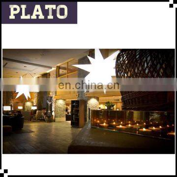 Indoor oxford ceiling inflatable lighting star, decorative inflatable led star for christmas