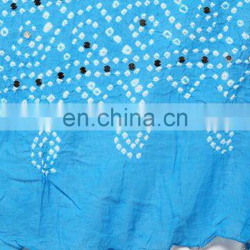 Handcrafted Blue Color Hand Tie Dye Bandhej Bandhani Beaded Jaipuri Tradional Ethnic Stole Dupatta