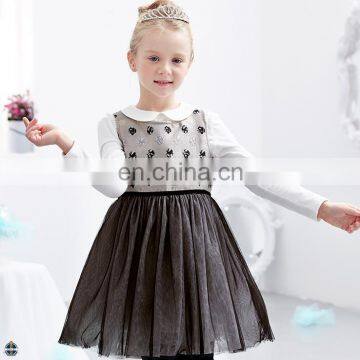 T-GD023 Newest Children Frock Design Net Vest Girls Clothes Princess Dress