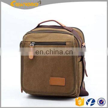 Custom Flap Shoulder Canvas Laptop Messenger Bag For Boy Fashionable Men's Canvas Leather Messenger Bag