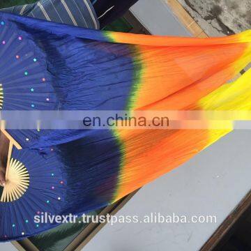 BELLYDANCE SILK DANCE FANS WITH 1,8 METER LONG (fusion Fan)