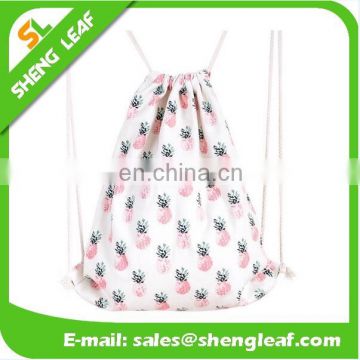 Promotional pringting logo 420D nylon bag with drawstring