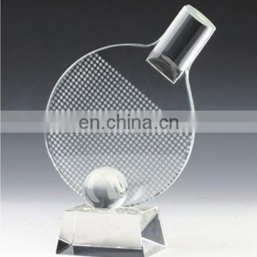 Fashionable beautiful crystal table tennis trophies