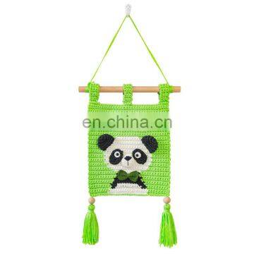 Yarncrafts Panda Handmade Crocheted Animal Decorative Craft For Wall Hanging