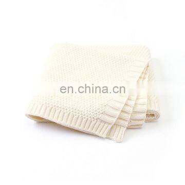 100*80 Cm Custom Multicolor Knitted Baby Blanket Cotton