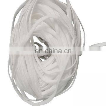 Factory In Stock Knitted Spandex Webbing White 3MM 4MM 5MM Earloop Flat Elastic Band for Automatic Facemask Masking Machine