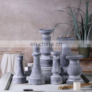 China Wholesale Vintage Custom Cement Candlestick Cheap Home Decor Church Pillar Tall Candle Holder in Bulk photo-5