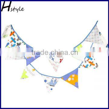 Navy Style Kids Bed Room Cotton Flag Bunting Home Deco PL026