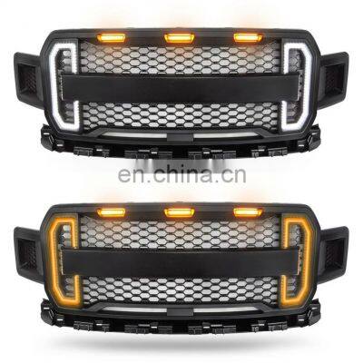 Dongsui Hot Selling Black Front Grille with Lights for Ford F150 2018-2019