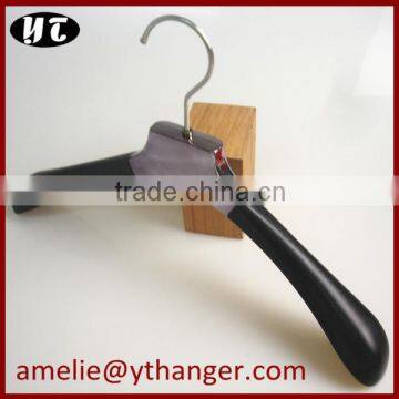 Leather wrapped hanger high quality display hanger with custom brand name