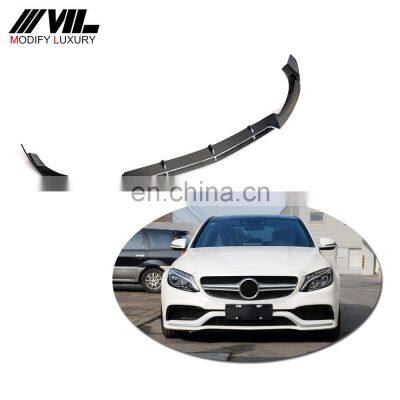 Carbon Fiber Front Bumper Lip for Mercedes Benz C Glass W205 C63 Sedan 4-Door 2015-2018